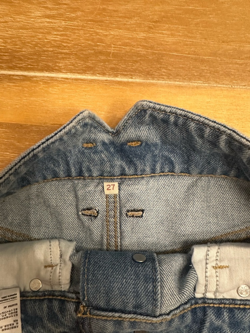 Levi's Button-Front Denim Mini Skirt - Faded Blue - Picture 3 of 3